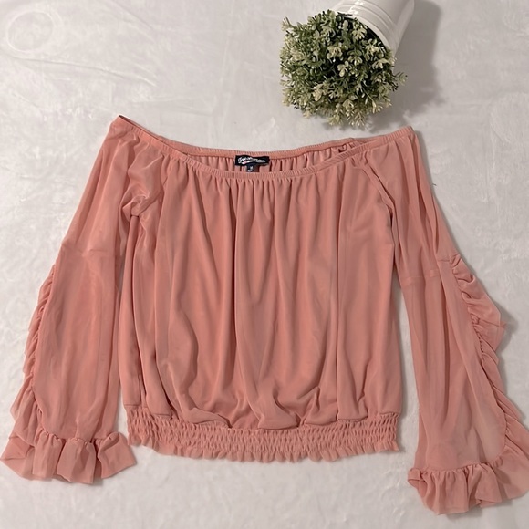 Freshman Blouse Sz Med NWOT blush color bin26 - Picture 6 of 6